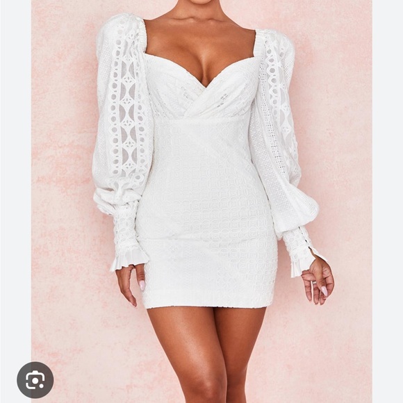 House of CB Dresses & Skirts - House of CB Marquis Lace Broderie Anglaise Mini Dress White